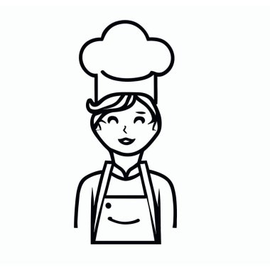 Vector of a Female Chef, Talented Female Chef Graphic clipart