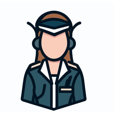 Vector of a Female Pilot, Simple Vector Graphic for Aviation and Travel Concepts clipart