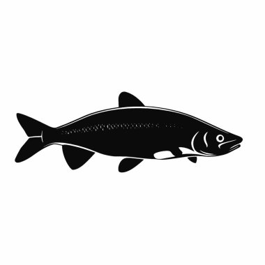 Arctic Char silhouette,Modern Black and White Silhouette Flat Icon. clipart