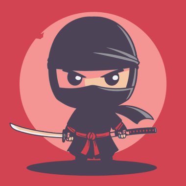 Ninja Çocuk Shuriken Basit Şekilli Vektör Ninja, Savaşçı, Çocuk, Simge, Silah.