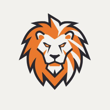 Aslan Logosu İki Renkli Logo Tarzı Vahşi Yaşam, Hayvan, Kedi, Yırtıcı, Simge Sanatı.