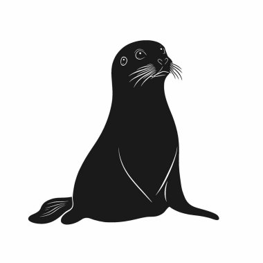 Common seal flat vector icon,Chic Monochrome Vector Silhouette for Graphics. clipart