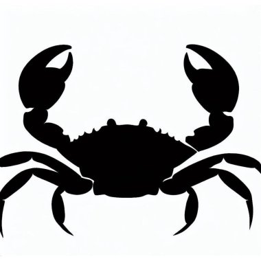 Vector Silhouette of Crab, Playful Crab Graphic for Marine and Ocean Concepts clipart