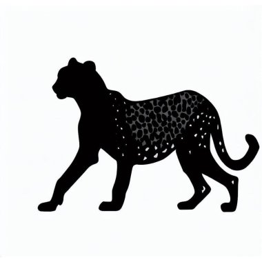 Vector Silhouette of Cheetah, Fast Cheetah Graphic for Wildlife and Nature Themes clipart