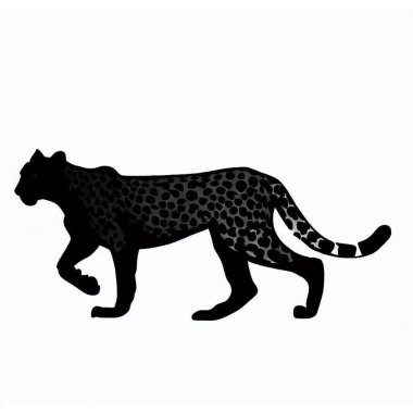 Vector Silhouette of Cheetah, Fast Cheetah Graphic for Wildlife and Nature Themes clipart