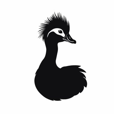 Muscovy Duck silhouette,Timeless Black and White Vector Silhouette Design. clipart