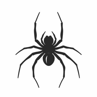 Projeler için Joro Spider silueti, Çok Yönlü Siyah ve Beyaz Vektör Simgesi.