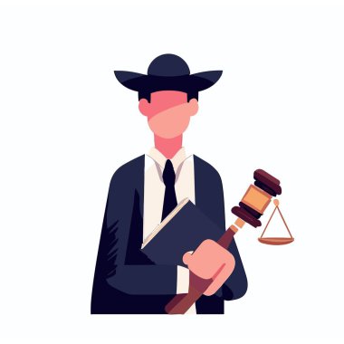 Avukat Man Vector, Profesyonel Erkek Avukat İllüzyonu Hukuk ve Adalet