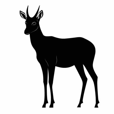 Nilgai silueti, Modern Siyah ve Beyaz Siluet Düz Simge.