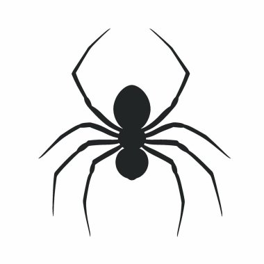 False Widow Spider silhouette,Black and White Silhouette Vector Icon for Design. clipart