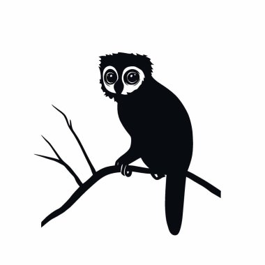 Loris silhouette,Simple Black and White Silhouette for Branding. clipart