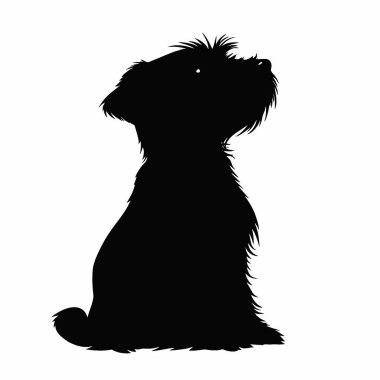 Glen Of Imaal Terrier silhouette,Modern Black and White Silhouette Flat Icon. clipart