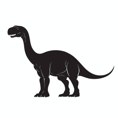 Projeler için Iguanodon düz vektör simgesi, Çok Yönlü Siyah ve Beyaz Vektör Simgesi.