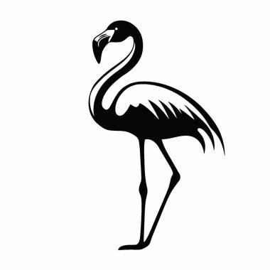 Flamingo silhouette,Clean Black and White Vector Silhouette Art. clipart