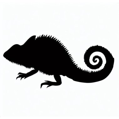 Chameleon 'un Vektör Silueti, Sürüngen ve Vahşi Yaşam Kavramları İçin Renkli Bukalemun Grafiği