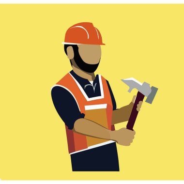 Vector of a Male Carpenter, Simple Vector Graphic for Carpentry and Construction Designs clipart