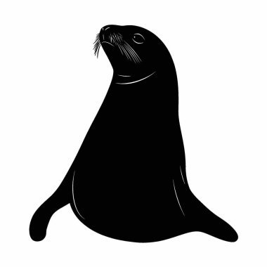 Elephant Seal silhouette,Timeless Black and White Vector Silhouette Design. clipart