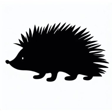 Vector Silhouette of Hedgehog, Cute Hedgehog Illustration for Animal and Nature Themes clipart