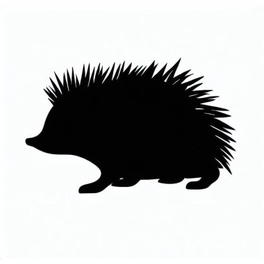 Vector Silhouette of Hedgehog, Cute Hedgehog Illustration for Animal and Nature Themes clipart