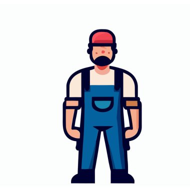 Vector of a Male Mechanic, Simple Vector Illustration for Automotive and Repair Projects clipart