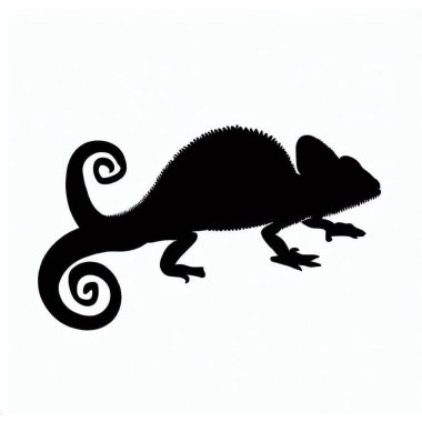 Chameleon 'un Vektör Silueti, Sürüngen ve Vahşi Yaşam Kavramları İçin Renkli Bukalemun Grafiği