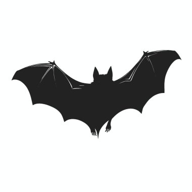 Fruit Bat silhouette,Black and White Silhouette Vector Icon for Design. clipart