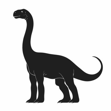 Dreadnoughtus silhouette,Versatile Black and White Vector Icon for Projects. clipart