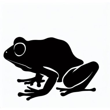 Vector Silhouette of Frog, Cute Frog Graphic for Amphibian and Nature Themes clipart