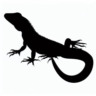 Vector Silhouette of Lizard, Curious Lizard Illustration for Reptile and Nature Themes clipart