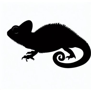 Chameleon 'un Vektör Silueti, Sürüngen ve Vahşi Yaşam Kavramları İçin Renkli Bukalemun Grafiği