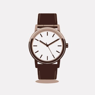 Sade Arkaplanda Kol Saati Logo Vektör Sanatı.