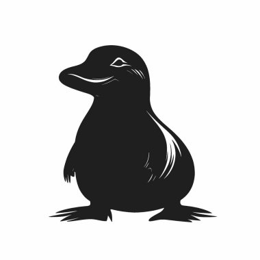 Duckbill Platypus flat vector icon,Stylish Black and White Icon Flat Vector Design. clipart