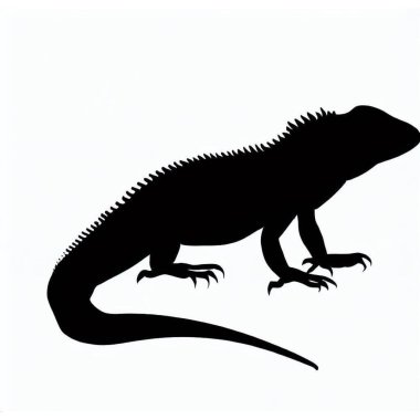 Vector Silhouette of Lizard, Curious Lizard Illustration for Reptile and Nature Themes clipart