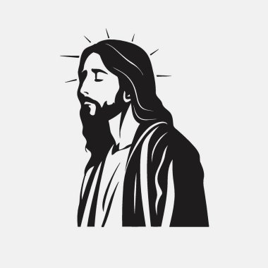 İsa ve Boş Haç Logosu Dinsel, Hıristiyanlık, Sembol, Simge, Şekil.
