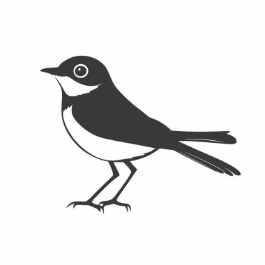 Blue Gray Gnatcatcher silhouette,Black and White Silhouette Vector Icon for Design. clipart