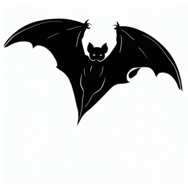 Vector Silhouette of Bat, Nocturnal Bat Graphic for Halloween and Wildlife Designs clipart