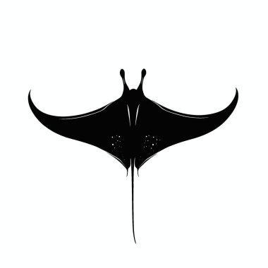 Manta Ray silhouette,Timeless Black and White Vector Silhouette Design. clipart