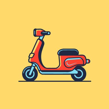Elektrikli Mobil Scooter Düz Vektör Sanat Taşımacılığı, Araç, Taşınabilirlik Yardımı, Simge.