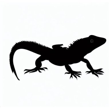 Vector Silhouette of Lizard, Curious Lizard Illustration for Reptile and Nature Themes clipart