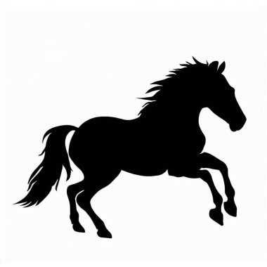 Vector Silhouette of Horse, Galloping Horse Illustration for Equestrian and Nature Themes clipart