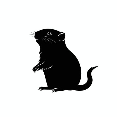 Gopher silueti, Zarif Siyah ve Beyaz Siluet Düz Simge.