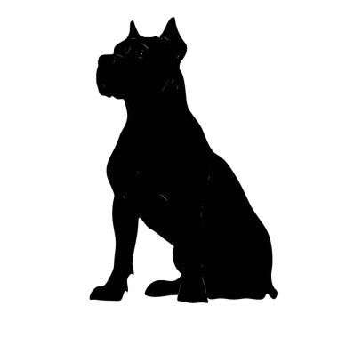 Perro De Presa Canario silhouette,Modern Black and White Silhouette Flat Icon. clipart