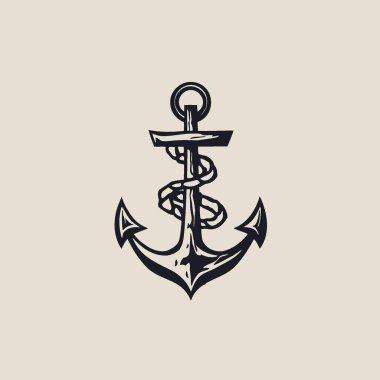 Anchor Logo Biçimli Vektör İllüstrasyon Denizcilik, Denizcilik, Denizcilik, Gemi, Simge, Denizci.