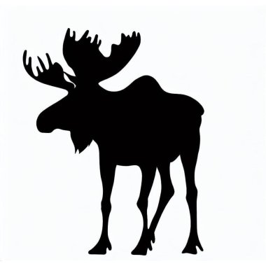 Vector Silhouette of Moose, Majestic Moose Graphic for Wildlife and Forest Designs clipart