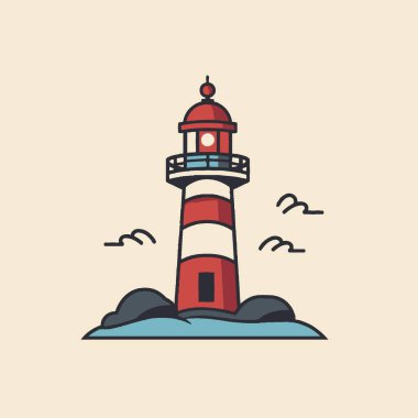 Deniz feneri Düz Vektör Sanat Denizcilik, Denizcilik, Fener, Kule, Simge.