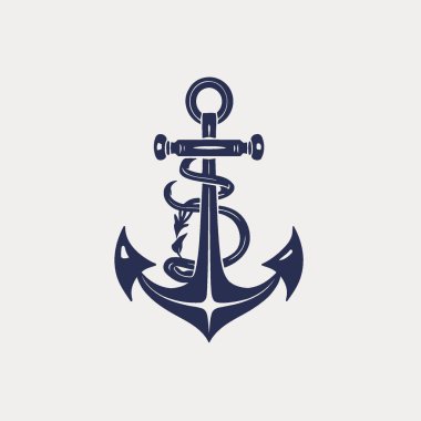 Anchor Logo Biçimli Vektör İllüstrasyon Denizcilik, Denizcilik, Denizcilik, Gemi, Simge, Denizci.