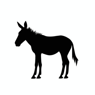 Somali Wild Ass silhouette,Modern Black and White Silhouette Flat Icon.