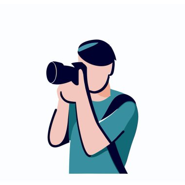 Vector of a Male Photographer, Simple Vector Graphic for Photography and Camera Concepts clipart