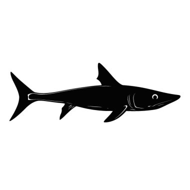 Paddlefish silhouette,Clean Black and White Vector Silhouette Art. clipart