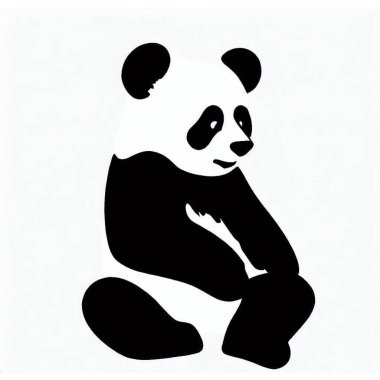 Vector Silhouette of Panda, Cute Panda Illustration for Endangered Species Concepts clipart